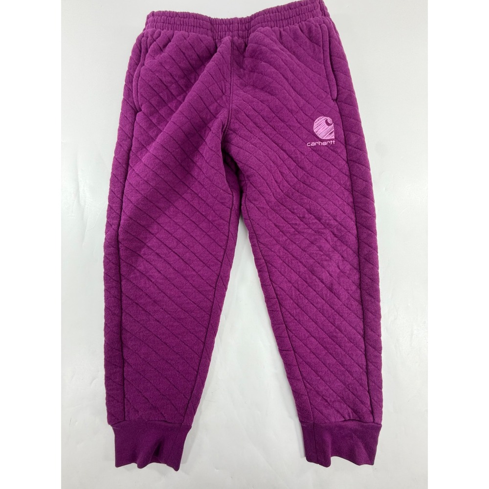 Carhartt Girls Purple Quilted Jogger Sweatpants BN9493-G Size 5 Kids